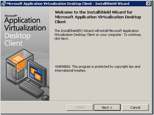 clip image0024 thumb Installation of Microsoft Application Virtualization(4.6) Desktop Client