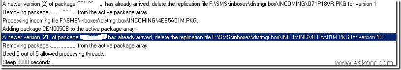 image thumb4 SCCM Package replication issue A newer version of package has already arrived, delete the replication file