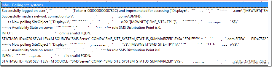 Configmgr 2012 Failed to get the Availability State on server for role SMS Distribution Point ...