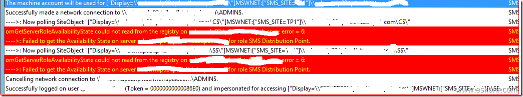 image thumb10 Configmgr 2012:Failed to get the Availability State on server for role SMS Distribution Point Error:6 sitestat.log