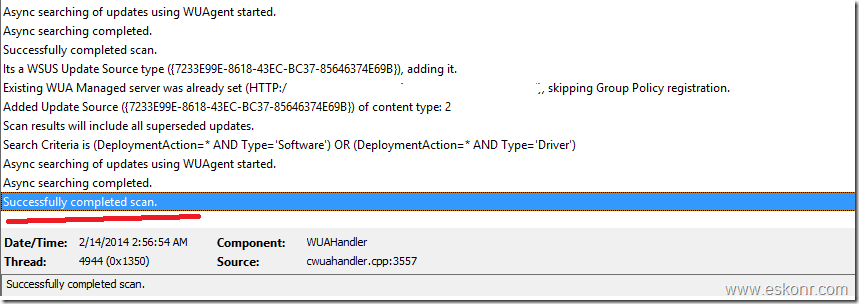 image thumb10 Configmgr: OnSearchComplete   Failed to end search job. Error = 0x80244022 WUAHandler.log