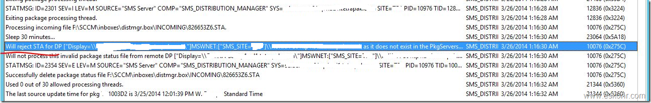 image thumb9 Configmgr 2012 Content Prestage Error from distmgr log  Will reject STA for DP as it does not exist in the PkgServers table